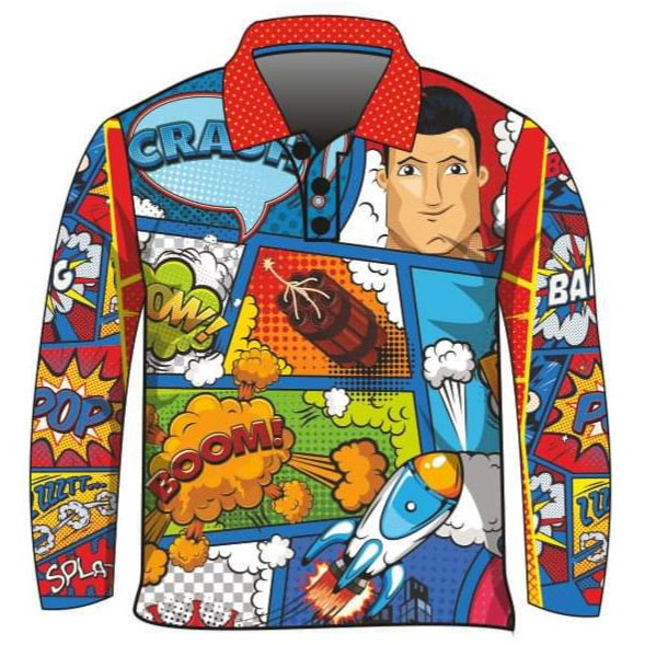 Kids | Superhero Shirt Long or Short Sleeve Z and TEE boy boys BOYS DESIGNS camping fishing kid Kid's Uv Rated Shirts KIDS KIDS ALL kids design KIDS DESIGNS Kids UV rated shirt LJM men mens Preorder quick dry spo-default spo-disabled sun sun shirt sun shirts sunsafe uv