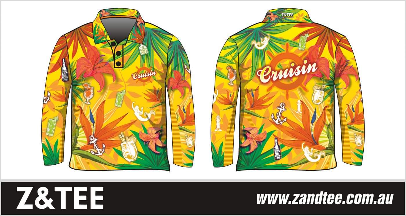Cruise | Cruisin Party Blue Cruise Shirt Long or Short Sleeve Z and TEE Australia Australia Day Australian Australiana camping cruise dup-review-publication fishing LJM men mens Preorder quick dry spo-default spo-disabled sun sun shirt sun shirts sunsafe tropical TROPICAL DESIGNS uv