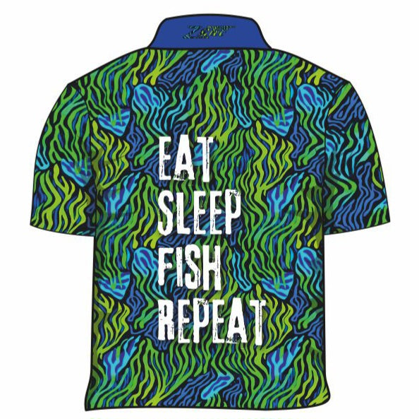 Fishing | Eat Sleep Fish Repeat Green Fishing Shirt Long or Short Sleeve Z and TEE Children Fishing Children's Fishing FISH FISH DESIGNS FISHING fishing shirt fishing shirts girls Kid's Fishing Kid's Fishing Apparel Kid's Fishing Shirt KIDS KIDS ALL kids design KIDS DESIGNS Kids UV rated shirt LJM PATTERN AND PLAIN DESIGNS Preorder quick dry reef fish spo-default spo-disabled sun sun shirt sun shirts sunsafe swim shirt uv