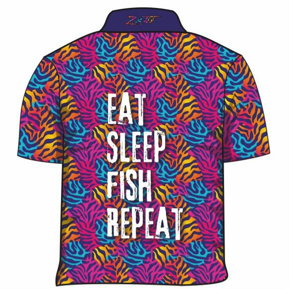 Fishing | Eat Sleep Fish Repeat Pink Fishing Shirt Long or Short Sleeve Z and TEE Children Fishing Children's Fishing FISH FISH DESIGNS FISHING fishing shirt fishing shirts girls Kid's Fishing Kid's Fishing Apparel Kid's Fishing Shirt KIDS KIDS ALL kids design KIDS DESIGNS Kids UV rated shirt LJM PATTERN AND PLAIN DESIGNS Preorder quick dry reef fish spo-default spo-disabled sun sun shirt sun shirts sunsafe swim shirt uv