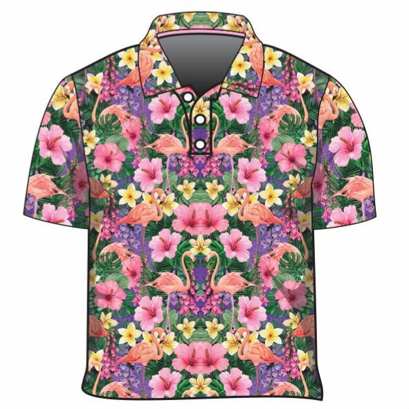 Tropical | Caribbean Flamingo Shirt Long or Short Sleeve Z and TEE Aussie Australia Australia Day Australian Australiana camping cruise Cruising fishing shirt girls KIDS KIDS ALL kids design KIDS DESIGNS Kids UV rated shirt koala LJM Preorder quick dry spo-default spo-disabled sun sun shirt sun shirts sunsafe swim shirt tropical TROPICAL DESIGNS uv