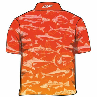 Fishing | Lucky Pattern Orange Fishing Shirt Long or Short Sleeve Z and TEE boy boys BOYS DESIGNS camping FISH FISH DESIGNS FISHING fishing shirt fishing shirts HER ALL KIDS KIDS ALL kids design KIDS DESIGNS Kids UV rated shirt LJM men MEN'S DESIGNS mens MENS DESIGNS PATTERN AND PLAIN DESIGNS Preorder quick dry spo-default spo-disabled sun sun safe sun shirt sun shirts SUN SMART sunsafe sunsmart swim shirt uv z&tee