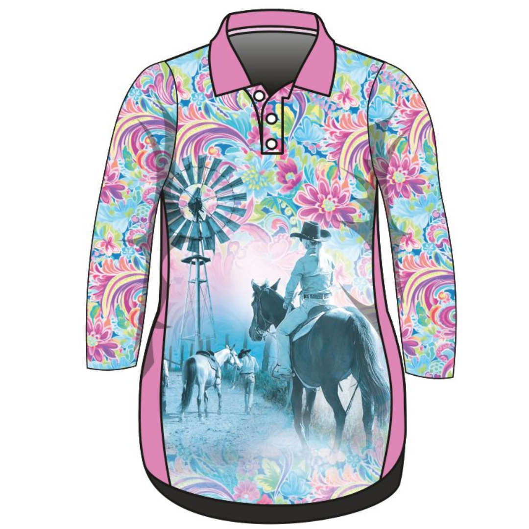 Western | Cowgirl Paisley Lifestyle Dress Long or Short Sleeve Z and TEE competition FISH FISHING fishing dress MATCHING matching dress PATTERN AND PLAIN DESIGNS PERSONALISED POCKETS Preorder reef reef fish