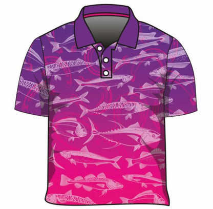 Fishing | Lucky Pattern Purple Pink Fishing Shirt Long or Short Sleeve Z and TEE camping FISH FISH DESIGNS FISHING fishing shirt fishing shirts GIRL GIRL'S DESIGNS Girl's Fishing girls HER ALL KIDS KIDS ALL kids design KIDS DESIGNS Kids UV rated shirt LJM PATTERN AND PLAIN DESIGNS Preorder quick dry spo-default spo-disabled sun sun safe sun shirt sun shirts SUN SMART sunsafe sunsmart swim shirt uv Women women's WOMEN'S DESIGNS Women's Fishing Women's Fishing Shirt z&tee