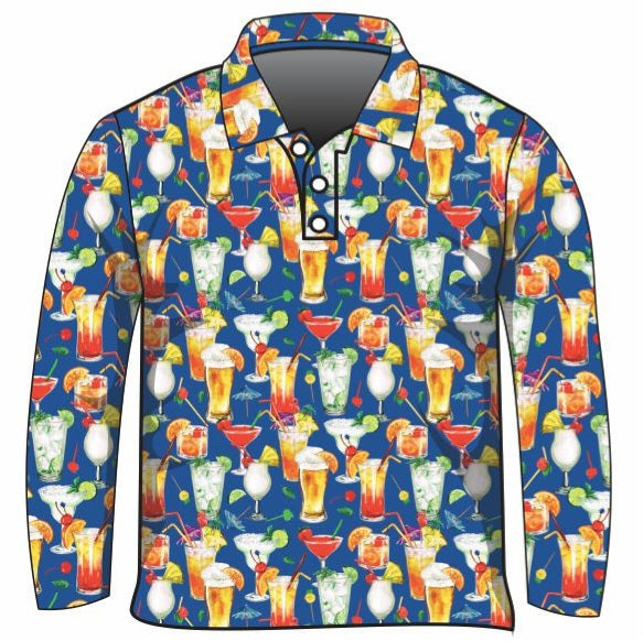 Tropical | Cocktail Blue Lagoon Shirt Long or Short Sleeve Z and TEE Aussie Australia Australia Day Australian Australiana camping cruise Cruising fishing shirt girls KIDS KIDS ALL kids design KIDS DESIGNS Kids UV rated shirt koala LJM Preorder quick dry spo-default spo-disabled sun sun shirt sun shirts sunsafe swim shirt tropical TROPICAL DESIGNS uv