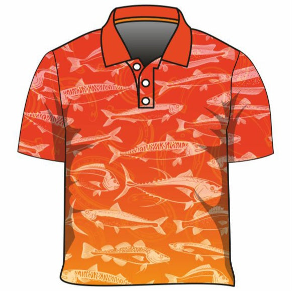 Fishing | Lucky Pattern Orange Fishing Shirt Long or Short Sleeve Z and TEE boy boys BOYS DESIGNS camping FISH FISH DESIGNS FISHING fishing shirt fishing shirts HER ALL KIDS KIDS ALL kids design KIDS DESIGNS Kids UV rated shirt LJM men MEN'S DESIGNS mens MENS DESIGNS PATTERN AND PLAIN DESIGNS Preorder quick dry spo-default spo-disabled sun sun safe sun shirt sun shirts SUN SMART sunsafe sunsmart swim shirt uv z&tee