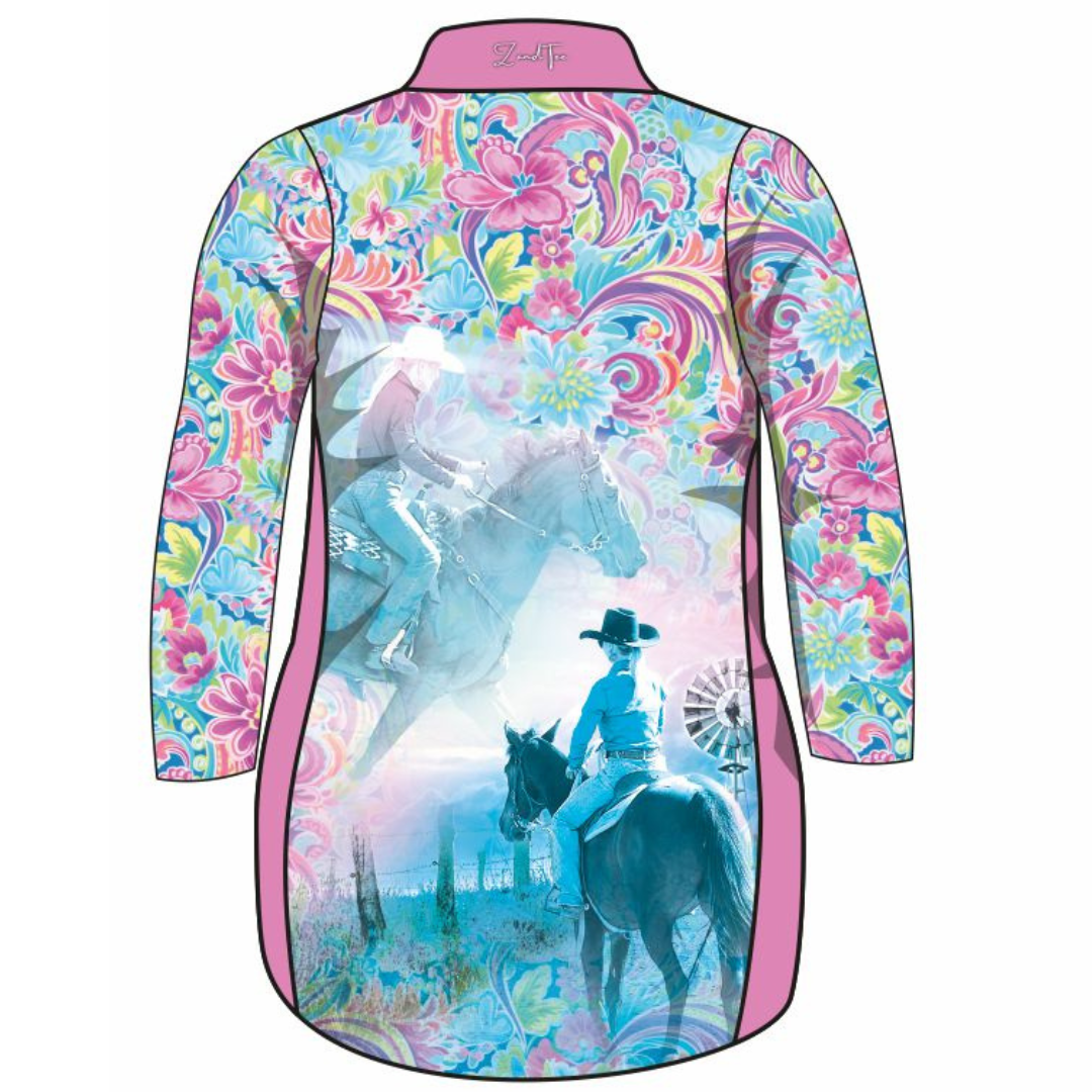 Western | Cowgirl Paisley Lifestyle Dress Long or Short Sleeve Z and TEE competition FISH FISHING fishing dress MATCHING matching dress PATTERN AND PLAIN DESIGNS PERSONALISED POCKETS Preorder reef reef fish