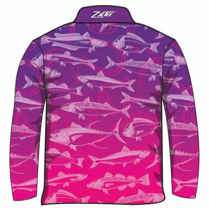 Fishing | Lucky Pattern Purple Pink Fishing Shirt Long or Short Sleeve Z and TEE camping FISH FISH DESIGNS FISHING fishing shirt fishing shirts GIRL GIRL'S DESIGNS Girl's Fishing girls HER ALL KIDS KIDS ALL kids design KIDS DESIGNS Kids UV rated shirt LJM PATTERN AND PLAIN DESIGNS Preorder quick dry spo-default spo-disabled sun sun safe sun shirt sun shirts SUN SMART sunsafe sunsmart swim shirt uv Women women's WOMEN'S DESIGNS Women's Fishing Women's Fishing Shirt z&tee