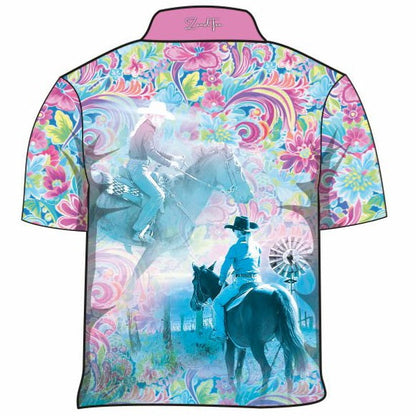 Western | Cowgirl Paisley Shirt Long or Short Sleeve Z and TEE country country music COUNTRY WESTERN DESIGNS cowgirl GIRL GIRL'S DESIGNS Girl's Fishing Girls HER ALL LJM Preorder quick dry spo-default spo-disabled sun sun safe sun shirt sun shirts SUN SMART sunsafe sunsmart uv western Women women's WOMEN'S DESIGNS work z&tee