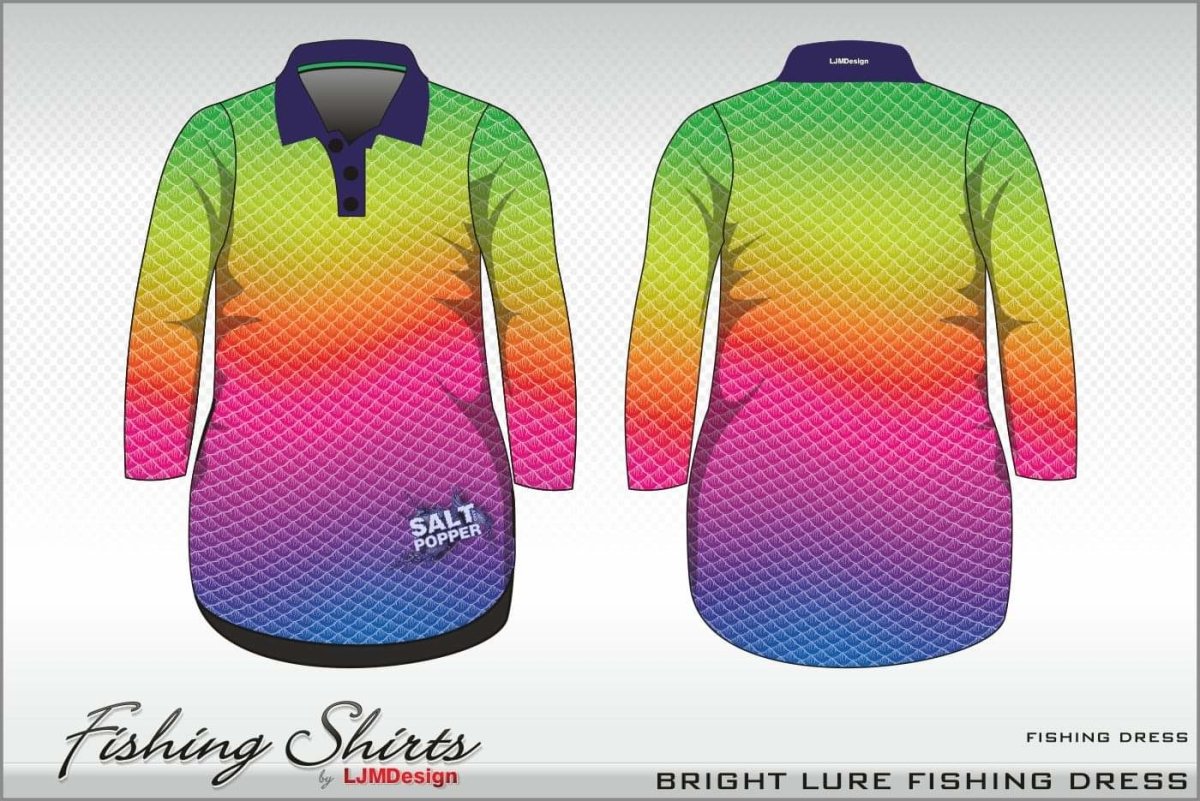 Salt and Popper Bright Lure Fishing Dress Z and TEE GIRL'S DESIGNS girls PATTERN AND PLAIN DESIGNS WOMEN'S DESIGNS womens