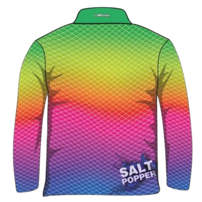 Pattern | Salt and Popper Bright Rainbow Lure Shirt Long or Short Sleeve Z and TEE camping custom FISHING GIRL GIRL'S DESIGNS Girl's Fishing Girls LJM PATTERN AND PLAIN DESIGNS Preorder quick dry spo-default spo-disabled sun sun shirt sun shirts sunsafe uv Women WOMEN'S DESIGNS Women's Fishing Women's Fishing Shirt womens