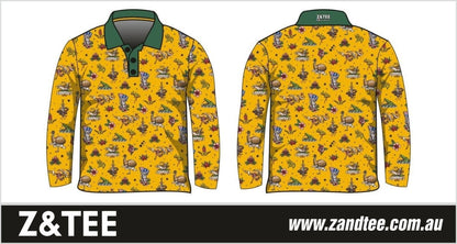 Australian | Straya Gold Shirt Long or Short Sleeve Z and TEE Australia Australia Day Australian camping COUNTRY WESTERN DESIGNS fishing LJM MEN'S DESIGNS Preorder quick dry spo-default spo-disabled sun sun shirt sun shirts sunsafe uv western