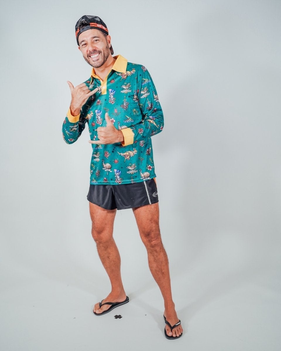 Australian | Straya Green Shirt Long or Short Sleeve Z and TEE Australia Australia Day Australian camping COUNTRY WESTERN DESIGNS fishing LJM MEN'S DESIGNS PATTERN AND PLAIN DESIGNS Preorder quick dry spo-default spo-disabled sun sun shirt sun shirts sunsafe uv western