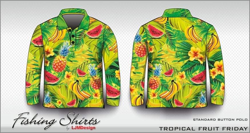 Tropical | Tropical Fruit Friday Shirt Long or Short Sleeve Z and TEE camping cruise fishing LJM Preorder quick dry spo-default spo-disabled sun sun shirt sun shirts sunsafe tropical TROPICAL DESIGNS uv