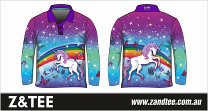 Kids | Unicorn Sun Shirt Z and TEE camping fishing GIRLS DESIGNS LJM men mens Preorder quick dry spo-default spo-disabled sun sun shirt sun shirts sunsafe uv