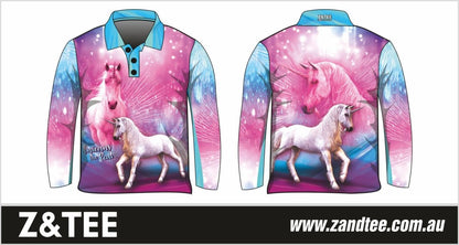 Kids | Unicorns are Real Shirt Long or Short Sleeve Z and TEE camping fishing GIRL GIRL'S DESIGNS GIRLS kid Kid's Fishing Kid's Fishing Apparel Kid's Fishing Shirt Kid's Uv Rated Shirts KIDS KIDS ALL kids design KIDS DESIGNS Kids UV rated shirt LJM pink Preorder quick dry spo-default spo-disabled sun sun shirt sun shirts sunsafe uv