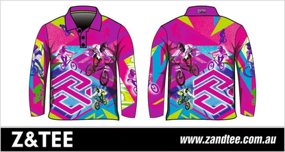 Extreme | BMX Pink Fishing Shirt Z and TEE camping fishing girl girls GIRLS DESIGNS LJM omens Preorder quick dry spo-default spo-disabled sun sun shirt sun shirts sunsafe uv women xtreme