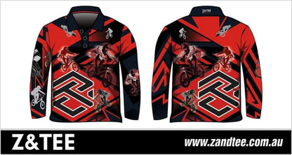 Extreme | BMX Red Fishing Shirt Z and TEE boy boys BOYS DESIGNS camping fishing LJM men mens Preorder quick dry spo-default spo-disabled sun sun shirt sun shirts sunsafe uv xtreme